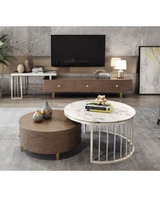 طقم ترابيزات ستانليس ستيل و رخام - EL118