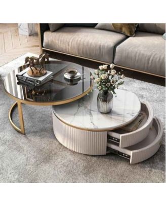 ترابيزة قهوة - ابيض*ذهبي - EL12