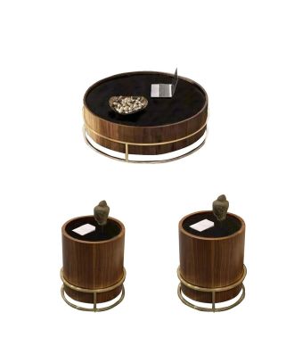 طقم ترابيزات 3 قطع - بني - EL23