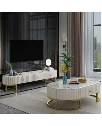 طقم ترابيزات ستانليس ستيل و رخام - EL72