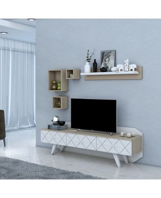 TV Unit, White*Beige - APP16