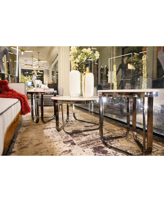 Flash black coffee table set, three pieces, art-208