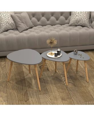 طقم ترابيزات 3 قطع - رمادي - fna13