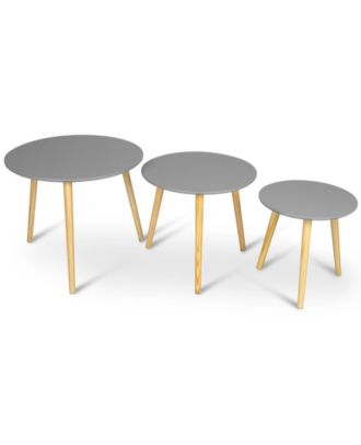 Side table set, 3 pieces, Gray - FNA14