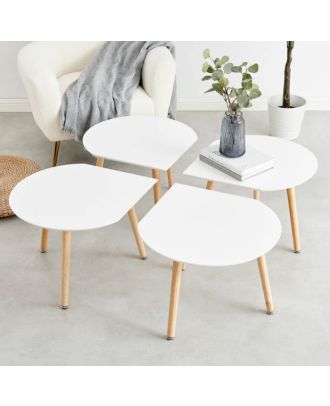 Coffee table set, 4 pieces, White - FNA18
