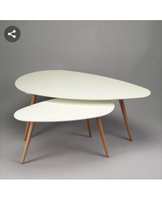 Coffee table set, 2 pieces, White - FNA2