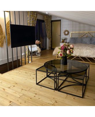 Coffee Table Set, Black, 80cm - HAC5013