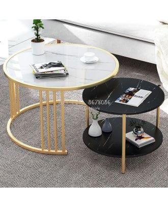 ترابيزة قهوة قطعتين - ذهبي - hachm7025