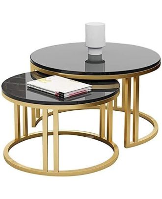 Coffee Table Set, Gold - 70cm - HACHM7030