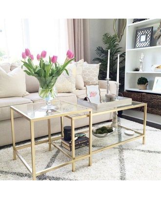 Coffee Table Set, Gold, 70cm - HACMD112