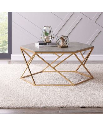 Coffee table, Metal, Gold, 80 cm - HACME31