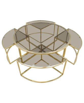 Coffee table, Metal, Gold, 80cm - HACME32