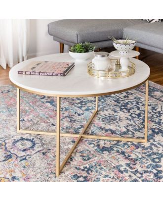 Marble Coffee Table, Gold, 80cm - HACME40