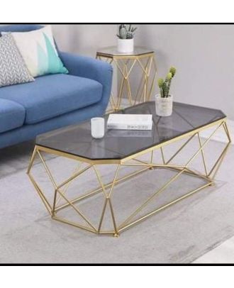 Coffee Table, Metal, Gold, 50cm - HACME48
