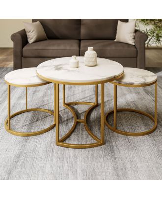 Coffee table set, Gold - Hin.206