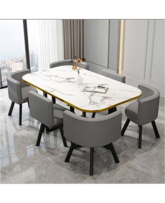 سفره 7 قطع - ابيض*رمادي - ho101