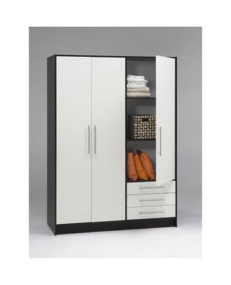 دولاب 160سم - ابيض*اسود - ho38
