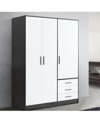 دولاب 120سم - ابيض*اسود - ho68