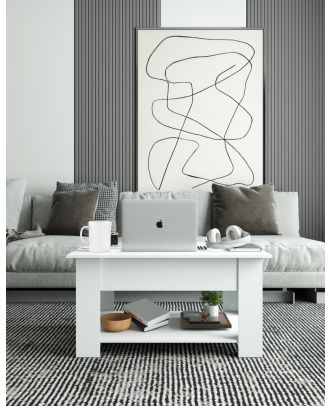 Mechanism coffee table, White - MINI84WH