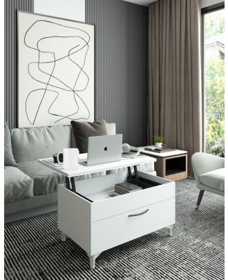 Mechanism coffee table, White - MINI85WH