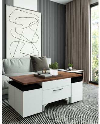 Mechanism coffee table, Brown*White - MINI86BR