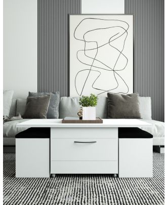 Mechanism coffee table, White - MINI87WH