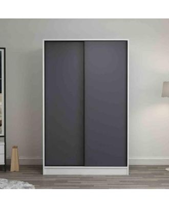 دولاب 120سم - ابيض*رمادي - monc003