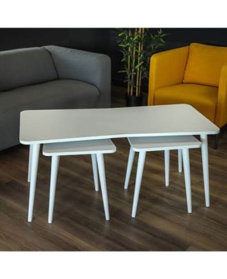 Coffee table set, White - NDi10