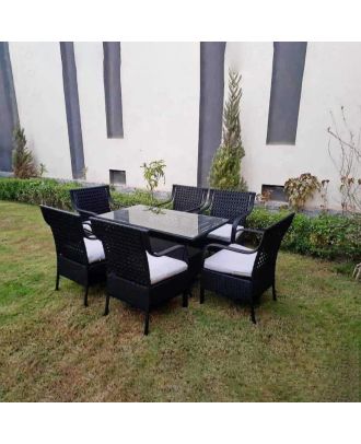 Outdoor furniture set 7 pieces - Black - SH211