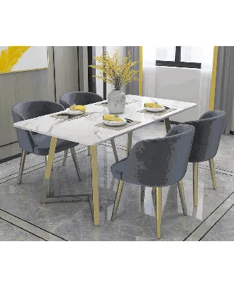 Dining table, White*Golden - S134
