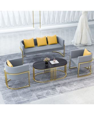 Outdoor set 4pieces, Dark gray*Golden - S136