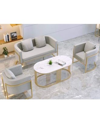 Outdoor set 4pieces, Light gray*Golden - S137