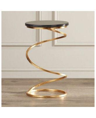 Side table, 60x40x38cm, golden - S23