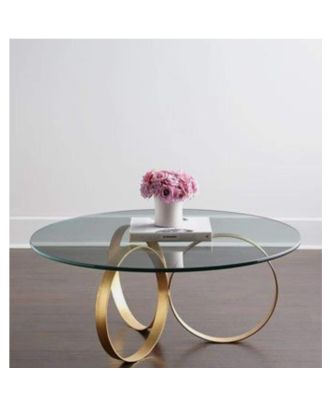 Modern coffee table, 45x90x90cm, Golden - S27