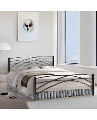 Bed, 100x120x200x195cm, Black - S5