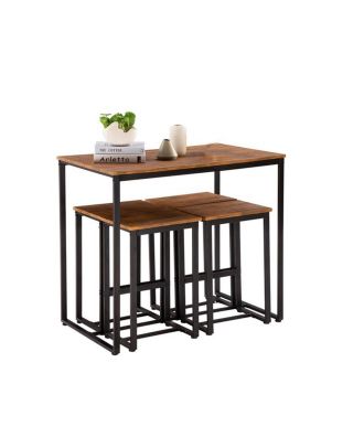 Table with 4bar chairs, Brown*Black - S59