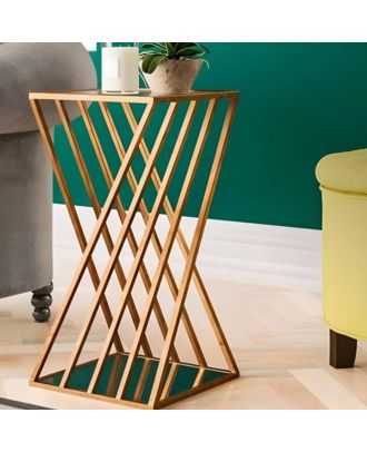 Side table, 65x40x40cm, Golden - S7