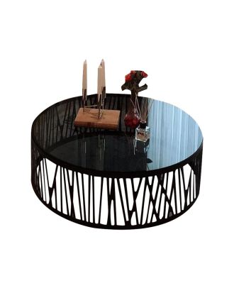 Coffee table, Metal*Glass, Black - S75