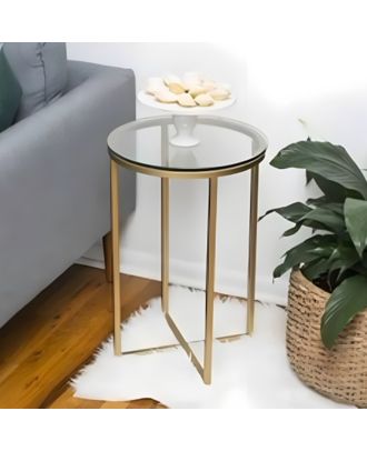 Side table, 60x40x40cm, Golden - S8
