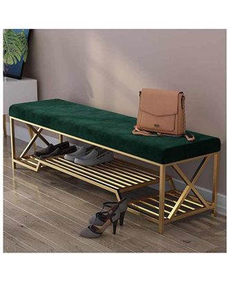 Banquet shoe rack, green*golden - S85