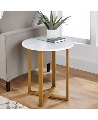 Side table, 60x45x45cm, Gold*White - S9