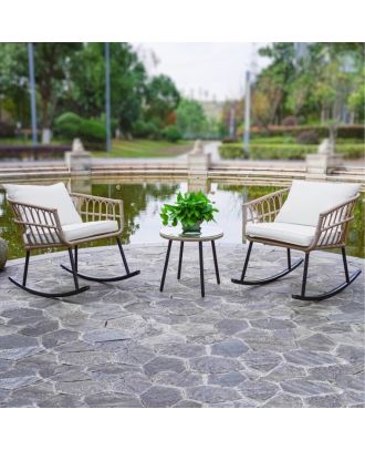 Outdoor furniture set 3 pieces, Beige - SH112