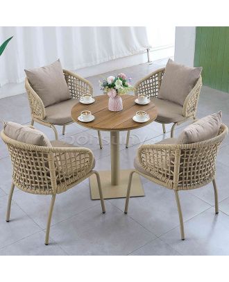 Outdoor furniture set 5 pieces, Beige - SH117