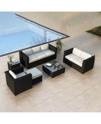 Outdoor set 2 sofas, 2 tables, chair and pouf - SH-134