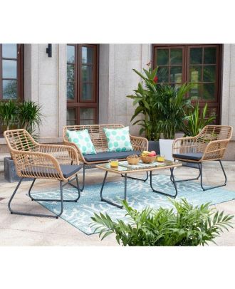 Outdoor set, sofa and 2 chairs, table - SH171