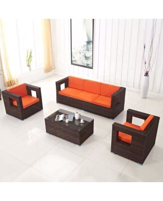 Outdoor furniture set of 4 pieces - Brown - SH65