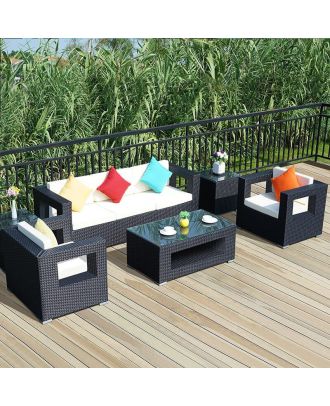 Outdoor set - table, sofa and 2 chairs - Black - SH66