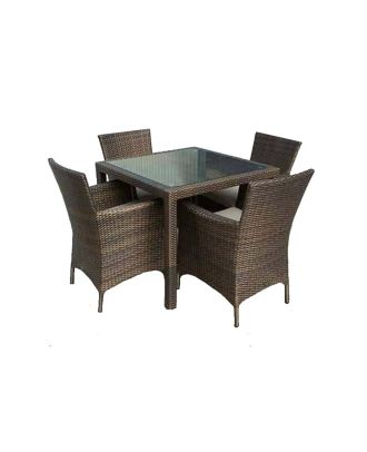Outdoor furniture set 5 pieces, Brown - SH68