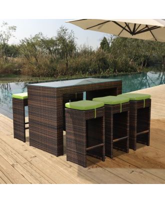 Outdoor furniture set 7 pieces, Brown*Beige - SH73