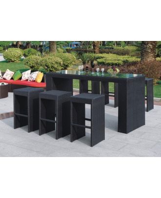 Outdoor furniture set 7 pieces, Black - SH74
